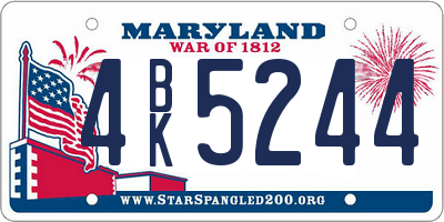 MD license plate 4BK5244