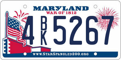MD license plate 4BK5267