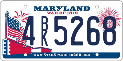 MD license plate 4BK5268
