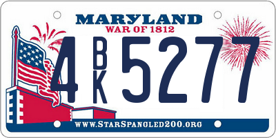 MD license plate 4BK5277