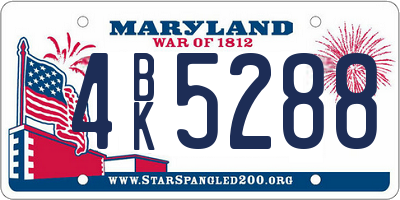 MD license plate 4BK5288