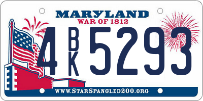 MD license plate 4BK5293