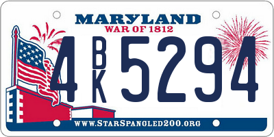 MD license plate 4BK5294