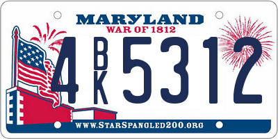 MD license plate 4BK5312