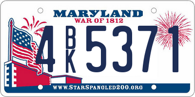 MD license plate 4BK5371