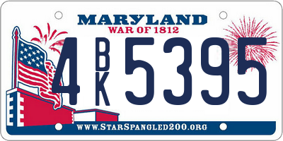 MD license plate 4BK5395