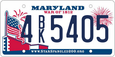 MD license plate 4BK5405