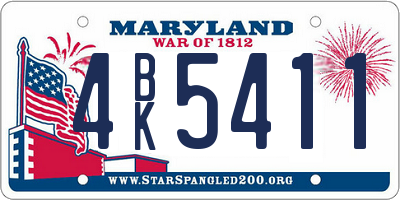 MD license plate 4BK5411