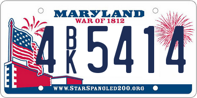 MD license plate 4BK5414