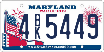 MD license plate 4BK5449