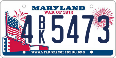 MD license plate 4BK5473