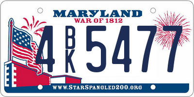 MD license plate 4BK5477