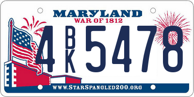 MD license plate 4BK5478