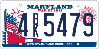 MD license plate 4BK5479