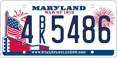 MD license plate 4BK5486