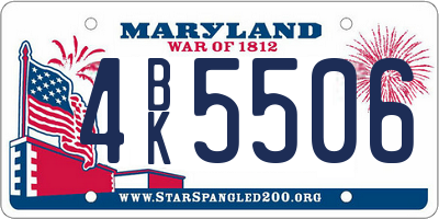 MD license plate 4BK5506