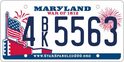 MD license plate 4BK5563