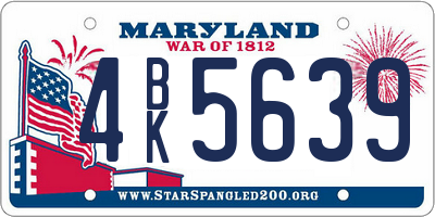 MD license plate 4BK5639