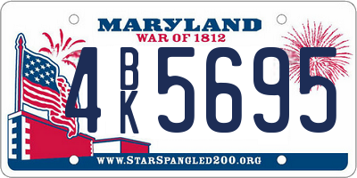 MD license plate 4BK5695