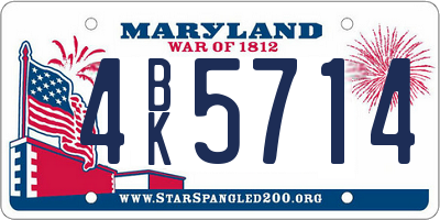 MD license plate 4BK5714