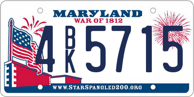 MD license plate 4BK5715