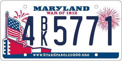 MD license plate 4BK5771