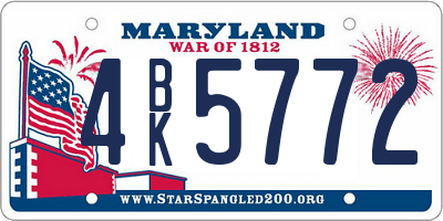 MD license plate 4BK5772
