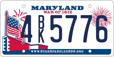 MD license plate 4BK5776