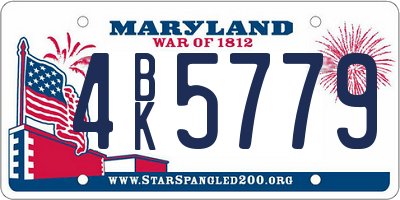 MD license plate 4BK5779