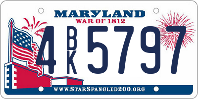 MD license plate 4BK5797