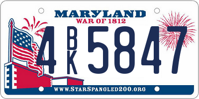 MD license plate 4BK5847