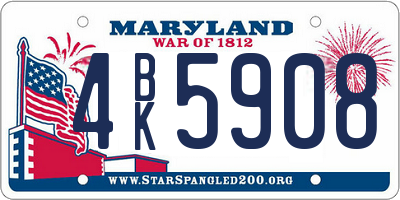 MD license plate 4BK5908