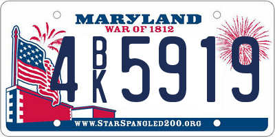 MD license plate 4BK5919