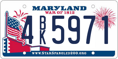 MD license plate 4BK5971