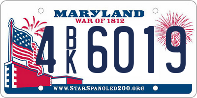 MD license plate 4BK6019