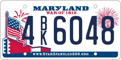 MD license plate 4BK6048