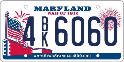 MD license plate 4BK6060