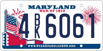 MD license plate 4BK6061