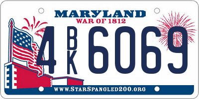 MD license plate 4BK6069