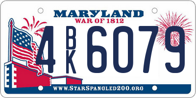 MD license plate 4BK6079
