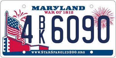 MD license plate 4BK6090