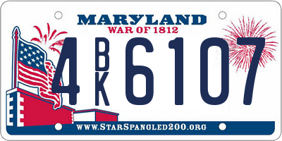 MD license plate 4BK6107
