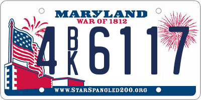 MD license plate 4BK6117