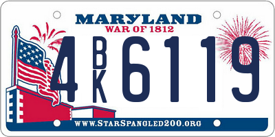 MD license plate 4BK6119