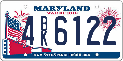 MD license plate 4BK6122