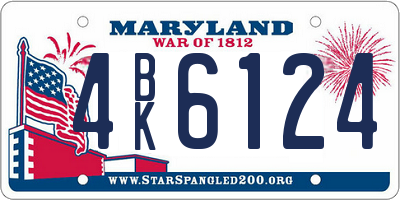 MD license plate 4BK6124