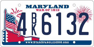 MD license plate 4BK6132