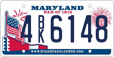 MD license plate 4BK6148