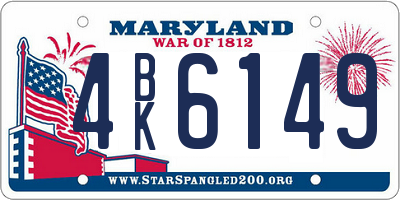 MD license plate 4BK6149