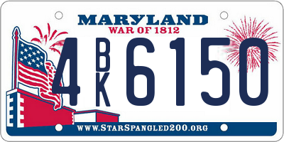 MD license plate 4BK6150